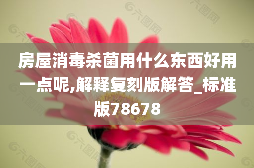 房屋消毒杀菌用什么东西好用一点呢,解释复刻版解答_标准版78678