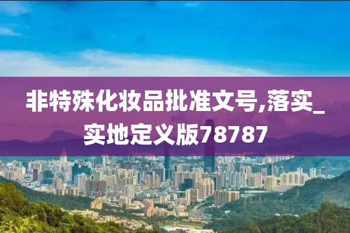 非特殊化妆品批准文号,落实_实地定义版78787