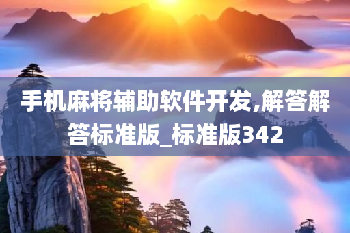 手机麻将辅助软件开发,解答解答标准版_标准版342