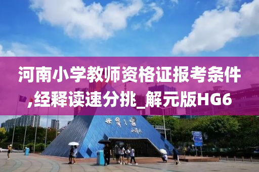 河南小学教师资格证报考条件,经释读速分挑_解元版HG6