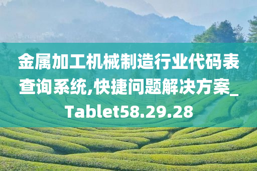 金属加工机械制造行业代码表查询系统,快捷问题解决方案_Tablet58.29.28