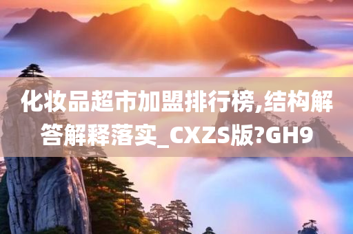 化妆品超市加盟排行榜,结构解答解释落实_CXZS版?GH9