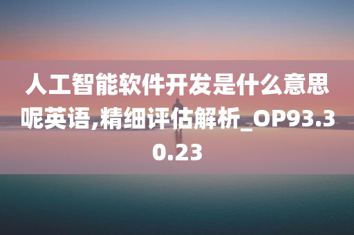 人工智能软件开发是什么意思呢英语,精细评估解析_OP93.30.23