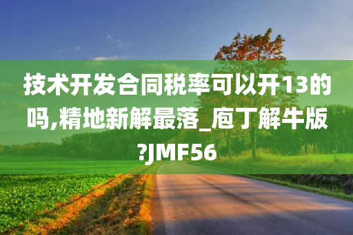 技术开发合同税率可以开13的吗,精地新解最落_庖丁解牛版?JMF56