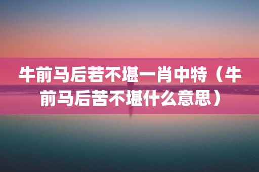 牛前马后若不堪一肖中特（牛前马后苦不堪什么意思）