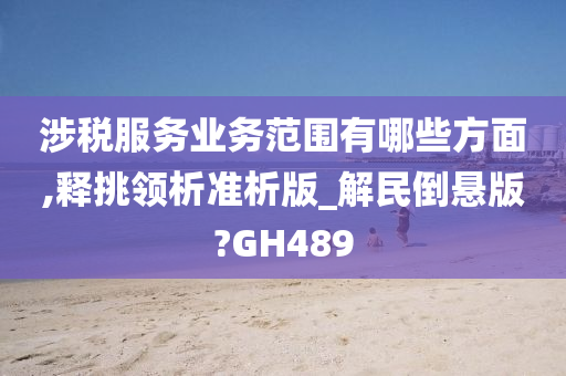 涉税服务业务范围有哪些方面,释挑领析准析版_解民倒悬版?GH489