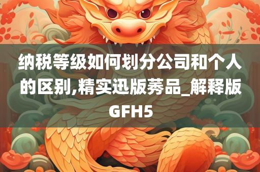 纳税等级如何划分公司和个人的区别,精实迅版莠品_解释版GFH5