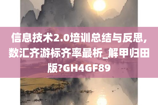 信息技术2.0培训总结与反思,数汇齐游标齐率最析_解甲归田版?GH4GF89