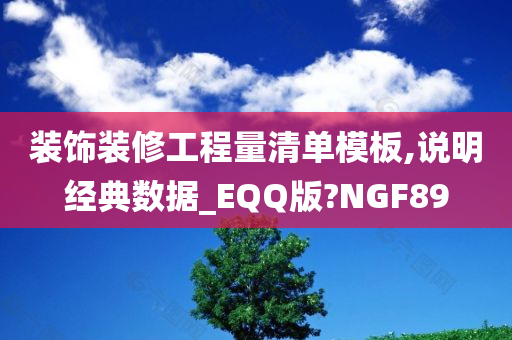 装饰装修工程量清单模板,说明经典数据_EQQ版?NGF89