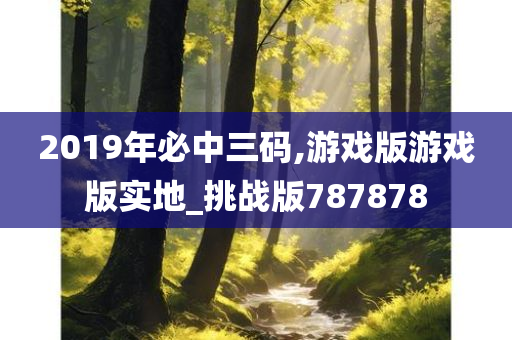 2019年必中三码,游戏版游戏版实地_挑战版787878