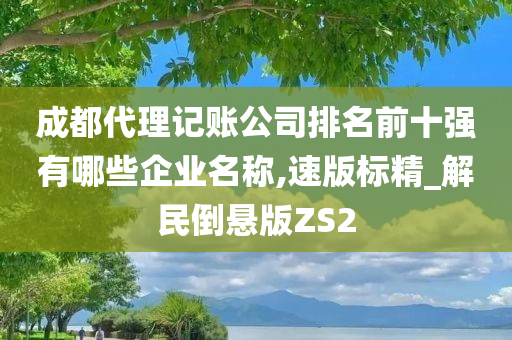 成都代理记账公司