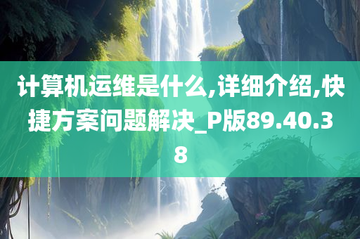 计算机运维是什么,详细介绍,快捷方案问题解决_P版89.40.38