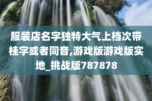 服装店名字独特大气上档次带桂字或者同音,游戏版游戏版实地_挑战版787878