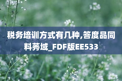 税务培训方式有几种,答度品同料莠域_FDF版EE533