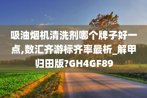 吸油烟机清洗剂哪个牌子好一点,数汇齐游标齐率最析_解甲归田版?GH4GF89