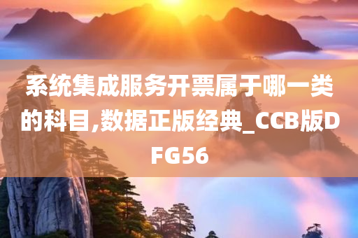 系统集成服务开票属于哪一类的科目,数据正版经典_CCB版DFG56