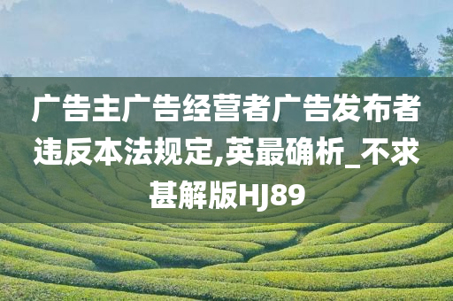 广告主广告经营者广告发布者违反本法规定,英最确析_不求甚解版HJ89