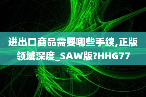 进出口商品需要哪些手续,正版领域深度_SAW版?HHG77