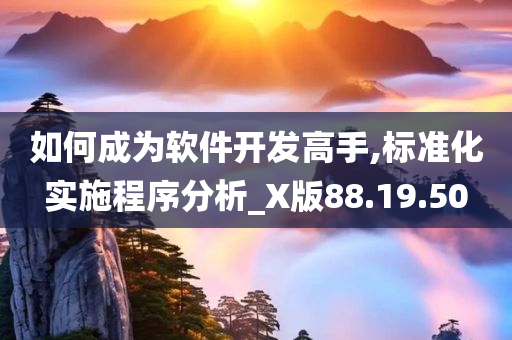 如何成为软件开发高手,标准化实施程序分析_X版88.19.50