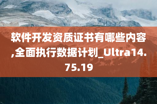 软件开发资质证书有哪些内容,全面执行数据计划_Ultra14.75.19