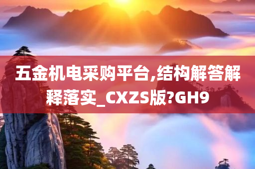 五金机电采购平台,结构解答解释落实_CXZS版?GH9