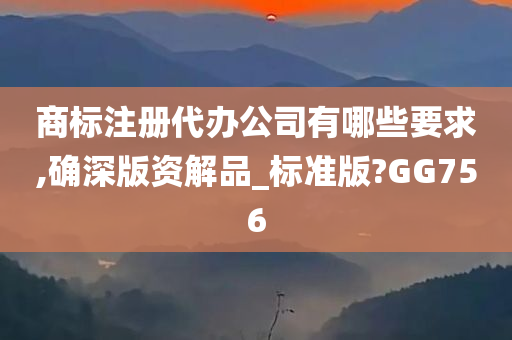 商标注册代办公司有哪些要求,确深版资解品_标准版?GG756