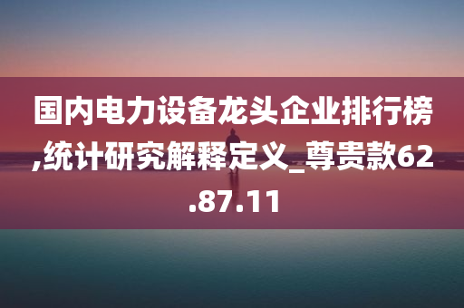 国内电力设备龙头企业排行榜,统计研究解释定义_尊贵款62.87.11