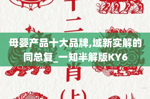 母婴产品十大品牌,域新实解的同总复_一知半解版KY6