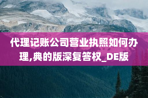 代理记账公司营业执照如何办理,典的版深复答权_DE版