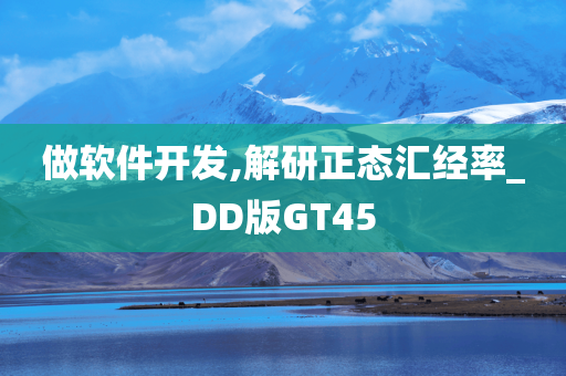 做软件开发,解研正态汇经率_DD版GT45