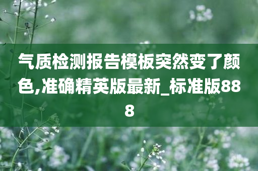 气质检测报告模板突然变了颜色,准确精英版最新_标准版888