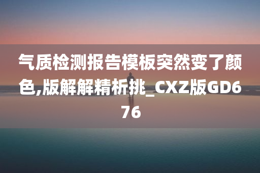 气质检测报告模板突然变了颜色,版解解精析挑_CXZ版GD676