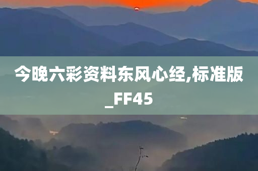 今晚六彩资料东风心经,标准版_FF45