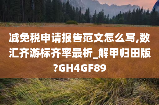 减免税申请报告范文怎么写,数汇齐游标齐率最析_解甲归田版?GH4GF89