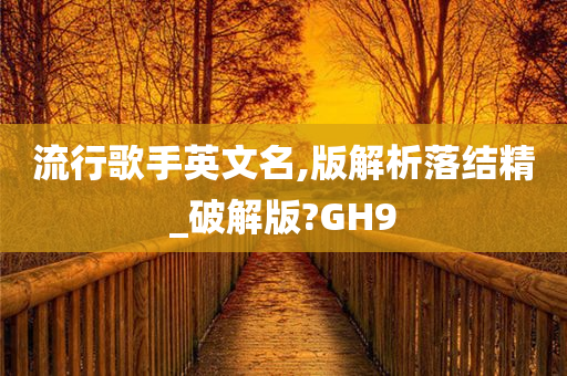 流行歌手英文名,版解析落结精_破解版?GH9