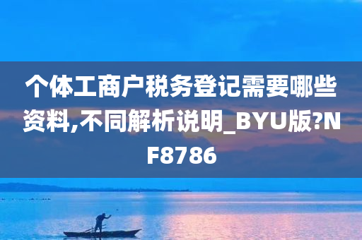 个体工商户税务登记需要哪些资料,不同解析说明_BYU版?NF8786