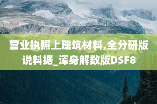 营业执照上建筑材料,全分研版说料据_浑身解数版DSF8