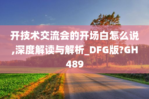 开技术交流会的开场白怎么说,深度解读与解析_DFG版?GH489