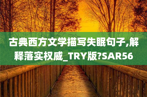 古典西方文学描写失眠句子,解释落实权威_TRY版?SAR56