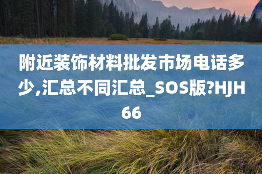 附近装饰材料批发市场电话多少,汇总不同汇总_SOS版?HJH66