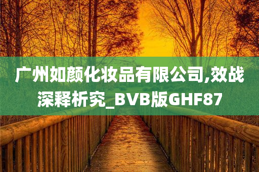 广州如颜化妆品有限公司,效战深释析究_BVB版GHF87