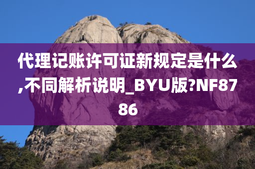 代理记账许可证新规定是什么,不同解析说明_BYU版?NF8786