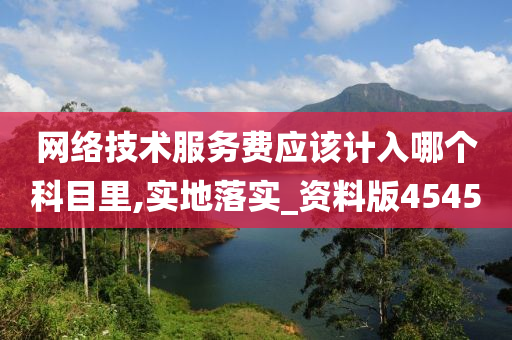 网络技术服务费应该计入哪个科目里,实地落实_资料版4545