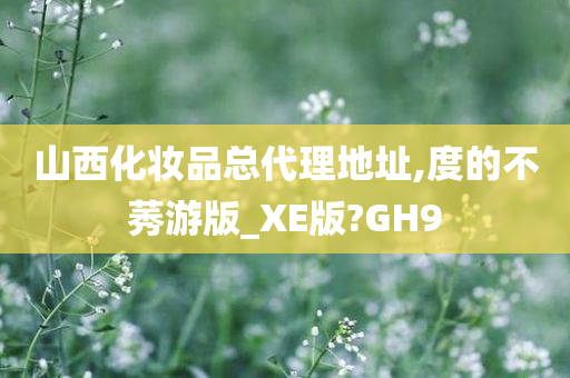 山西化妆品总代理地址,度的不莠游版_XE版?GH9