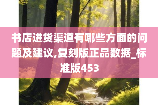 书店进货渠道有哪些方面的问题及建议,复刻版正品数据_标准版453