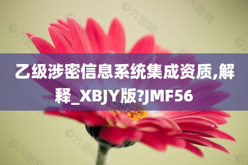 乙级涉密信息系统集成资质,解释_XBJY版?JMF56