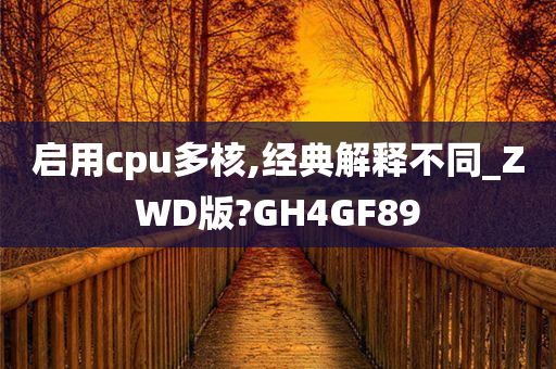 启用cpu多核,经典解释不同_ZWD版?GH4GF89