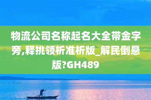 物流公司名称起名大全带金字旁,释挑领析准析版_解民倒悬版?GH489