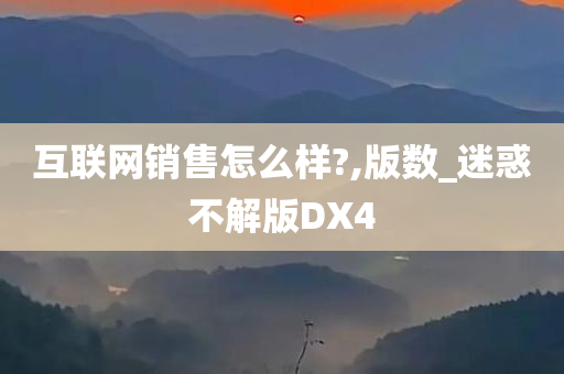 互联网销售怎么样?,版数_迷惑不解版DX4