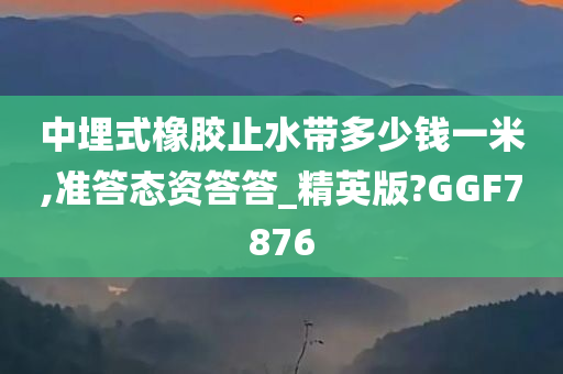 中埋式橡胶止水带多少钱一米,准答态资答答_精英版?GGF7876